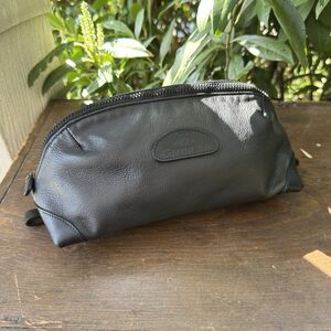 Ghurka Leather Dopp Kit Black Travel Toiletry Bag Luxe Old Money Designer